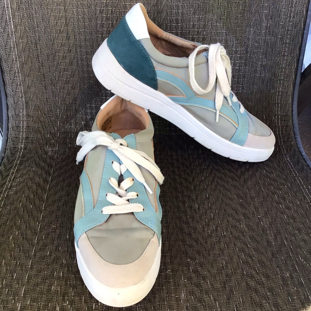 Rockport NAVYA Blue/Green/Tan Retro Truflex Sneakers